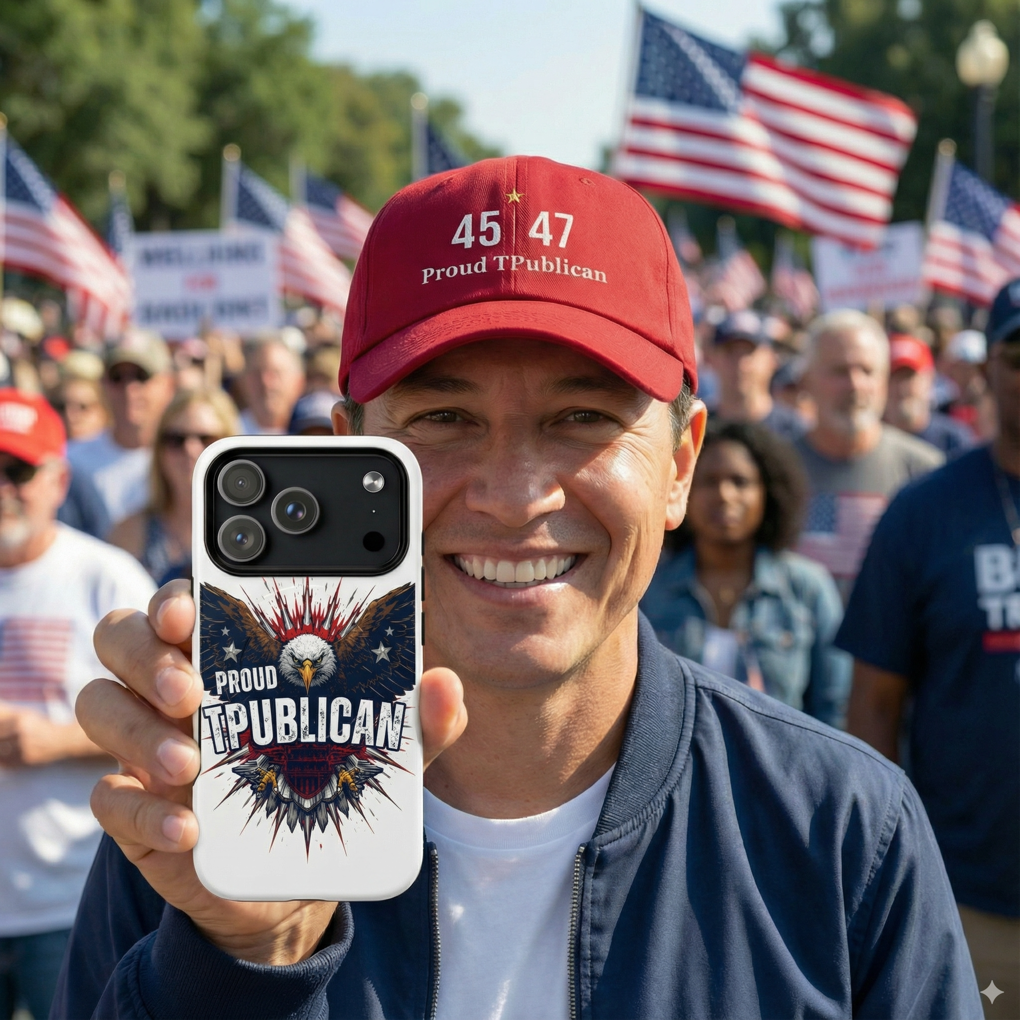 Proud TPublican™ MagSafe® Tough Case for iPhone® – Dual-Layer Protective Patriotic Eagle Phone Case